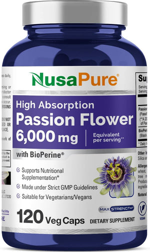 NusaPure Passion Flower 6000Mg. 120 Capsulas