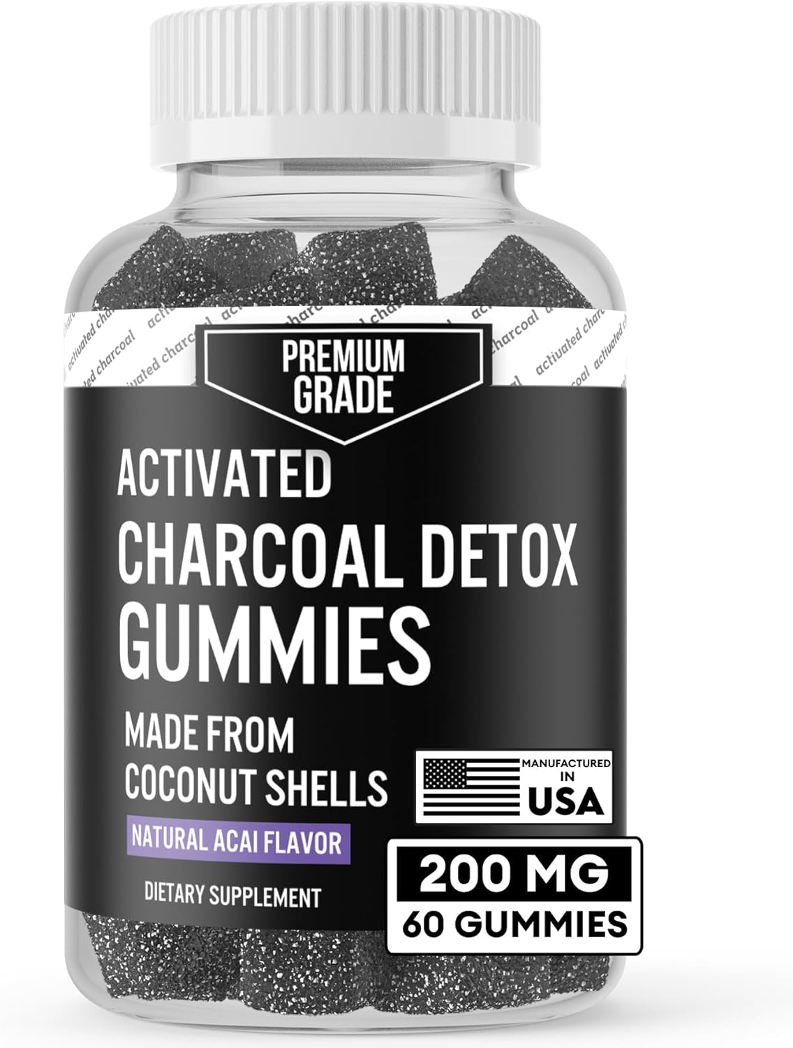 VitaPatch Premium Grade Activated Charcoal Gummies 60 Gomitas