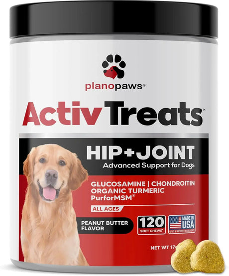 PLANOPAWS - Planopaws ActivTreats Hip and Joint Supplement Peanut Butter 120 Masticables - The Red Vitamin MX - Cuidado De Cadera Y Articulaciones Para Perros - {{ shop.shopifyCountryName }}