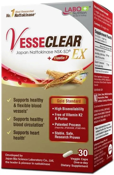 LABO NUTRITION - LABO Nutrition VesseCLEAR Clean & Flexible Blood Vessel 30 Capsulas - The Red Vitamin MX - Suplementos Alimenticios - {{ shop.shopifyCountryName }}