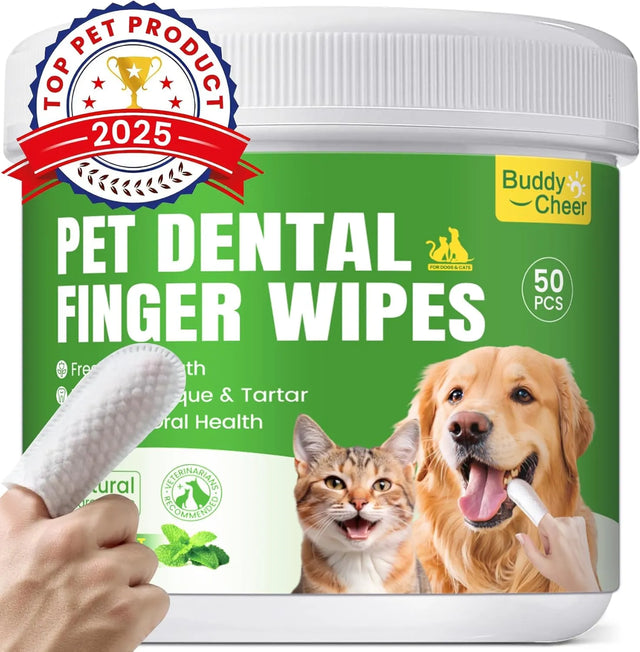 BUDDYCHEER - BuddyCheer No-Rinse Dog Dental Care Wipes Mint Flavor 50 Toallitas - The Red Vitamin MX - Cuidado Dental Para Perros - {{ shop.shopifyCountryName }}