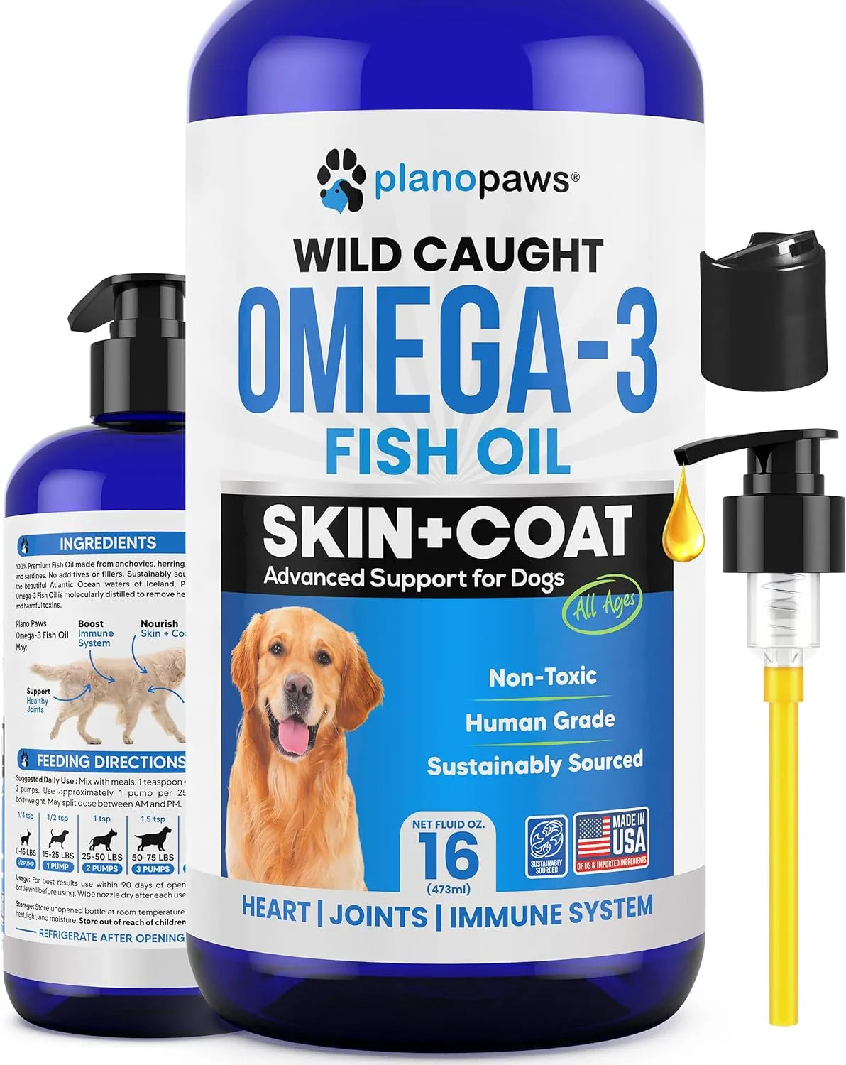 PLANOPAWS - Planopaws Omega 3 Fish Oil for Dogs 16 Fl.Oz. - The Red Vitamin MX - Aceite De Pescado Para Perros - {{ shop.shopifyCountryName }}
