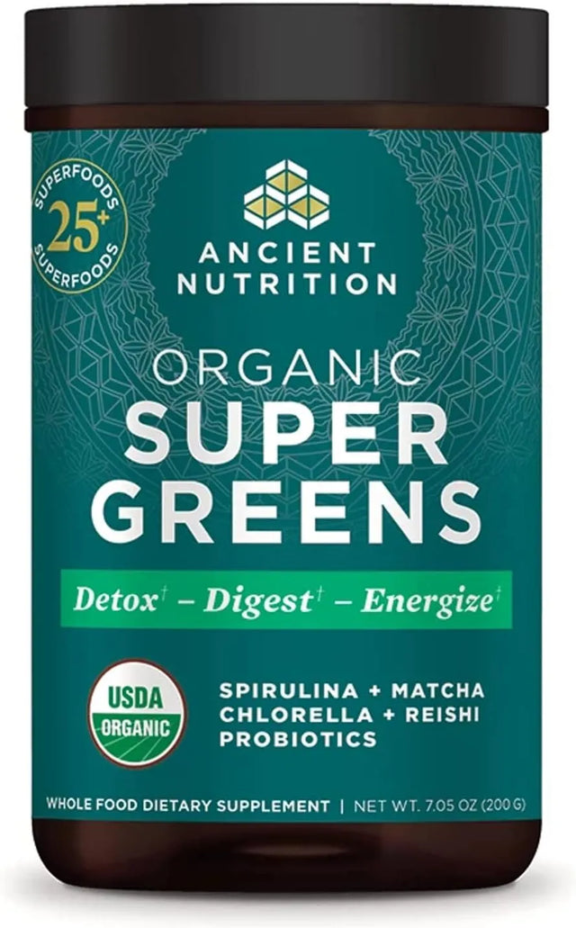 ANCIENT NUTRITION - Ancient Nutrition Super Greens Powder 25 Servicios 200Gr. - The Red Vitamin MX - Suplementos Alimenticios - {{ shop.shopifyCountryName }}