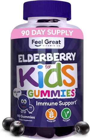 FEEL GREAT - Feel Great Kids Elderberry Gummies with Zinc and Vitamin C 90 Gomitas - The Red Vitamin MX - Suplementos Alimenticios - {{ shop.shopifyCountryName }}