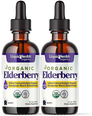 LIQUIDHEALTH - LIQUIDHEALTH USDA Organic Elderberry Liquid Drops 2 Fl.Oz. 2 Pack - The Red Vitamin MX - Suplementos Alimenticios - {{ shop.shopifyCountryName }}