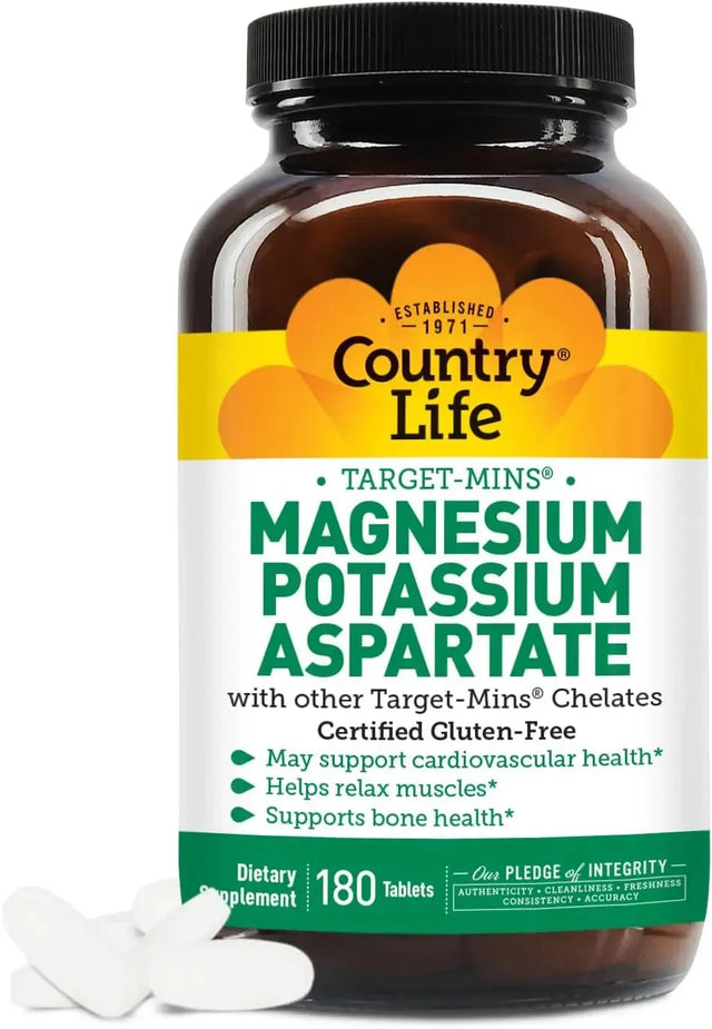 COUNTRY LIFE - Country Life Magnesium and Potassium 180 Tabletas - The Red Vitamin MX - Suplementos Alimenticios - {{ shop.shopifyCountryName }}