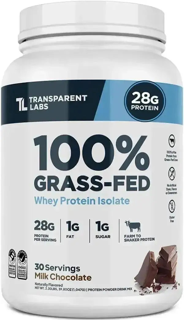 TRANSPARENT LABS - Transparent Labs Grass-Fed Whey Protein Isolate 30 Servicios Milk Chocolate 2.3Lb. - The Red Vitamin MX - Suplementos Alimenticios - {{ shop.shopifyCountryName }}