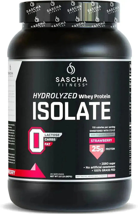 SASCHA FITNESS - SASCHA FITNESS Hydrolyzed Whey Protein Isolate Grass-Fed Strawberry 957Gr. - The Red Vitamin MX - Suplementos Alimenticios - {{ shop.shopifyCountryName }}