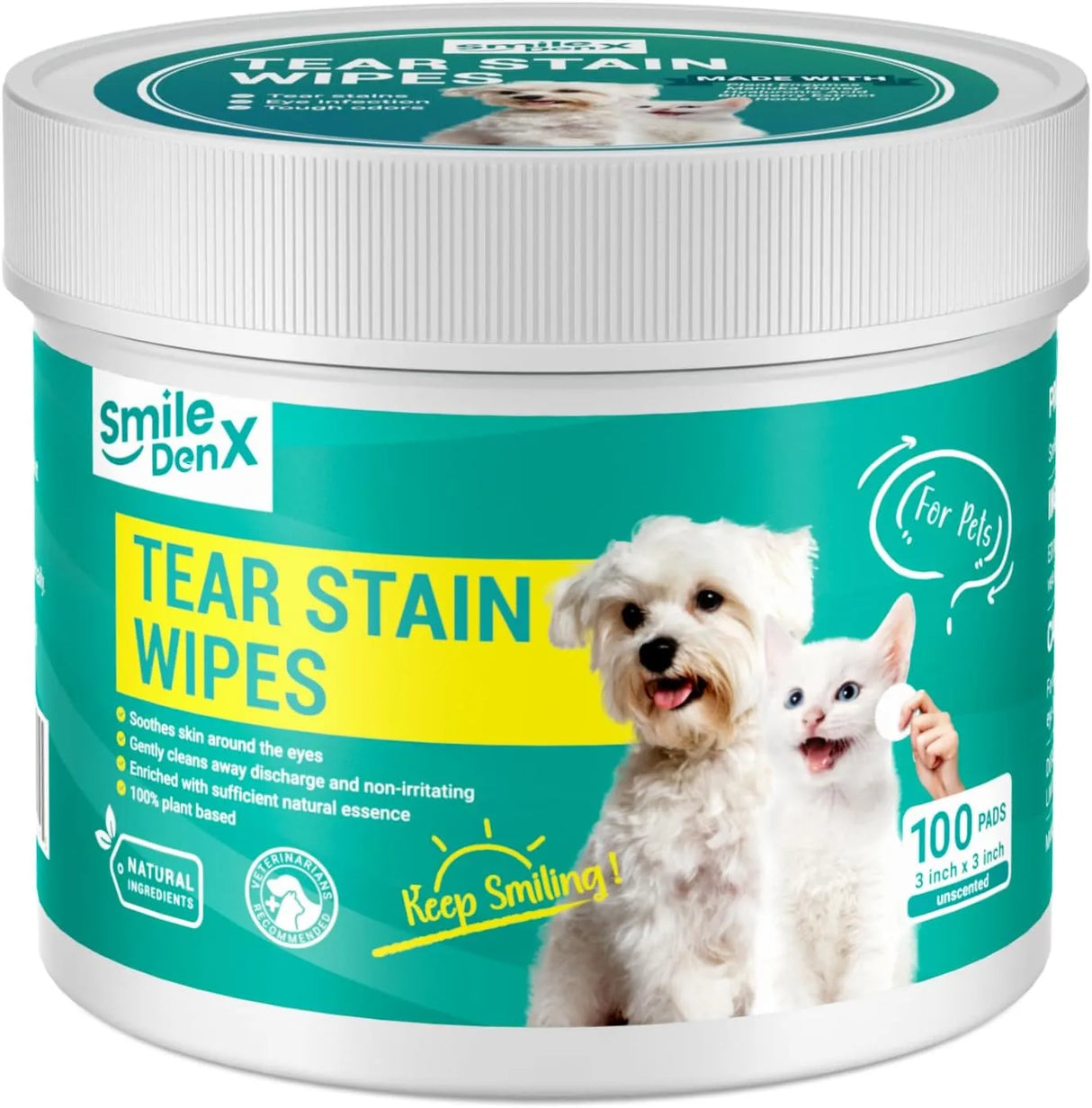 SMILEDENX - SmileDenX Dog Eye Wipes Unscent 100 Toallitas - The Red Vitamin MX - Cuidado De Los Ojos De Los Perros - {{ shop.shopifyCountryName }}