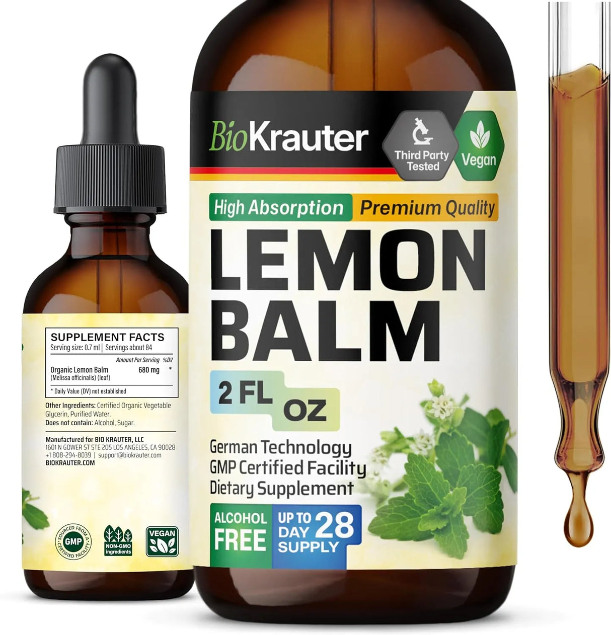 BIOKRAUTER - BIO KRAUTER Lemon Balm Leaf Extract 2 Fl.Oz. - The Red Vitamin MX - Suplementos Alimenticios - {{ shop.shopifyCountryName }}