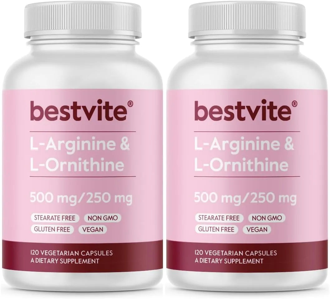 BESTVITE - BESTVITE L-Arginine L-Ornithine 500-250Mg. 120 Capsulas 2 Pack - The Red Vitamin MX - Suplementos Alimenticios - {{ shop.shopifyCountryName }}