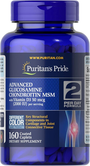 Puritan's Pride Advanced Glucosamine Chondroitin MSM 160 Tabletas