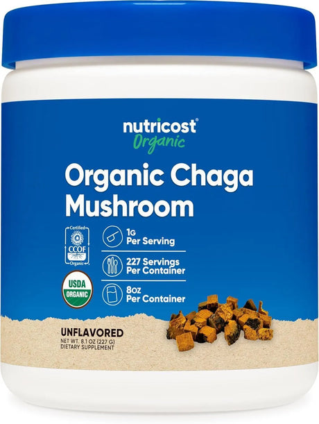 NUTRICOST - Nutricost 100% Organic Chaga Mushroom Powder 227Gr. - The Red Vitamin MX - Suplementos Alimenticios - {{ shop.shopifyCountryName }}