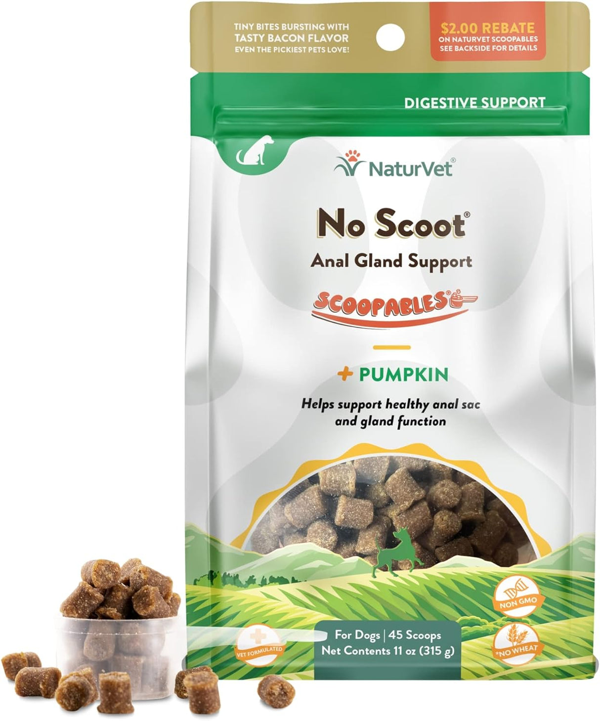 NaturVet Scoopables No Scoot For Dog Bite 45 Servicios 315Gr.