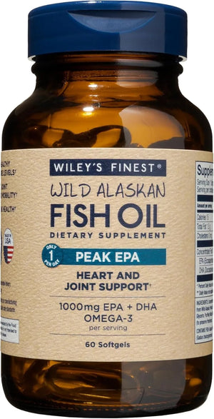 WILEY'S FINEST - Wiley's Finest Wild Alaskan Fish Oil Peak EPA 1000Mg. Omega-3s 60 Capsulas Blandas - The Red Vitamin MX - Suplementos Alimenticios - {{ shop.shopifyCountryName }}