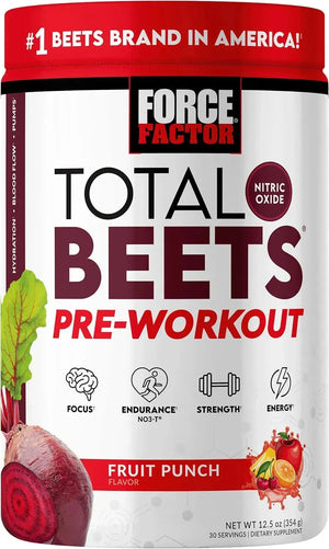 FORCE FACTOR - FORCE FACTOR Total Beets Pre-Workout Powder Fruit Punch 30 Servicios 354Gr. - The Red Vitamin MX - Suplementos Alimenticios - {{ shop.shopifyCountryName }}