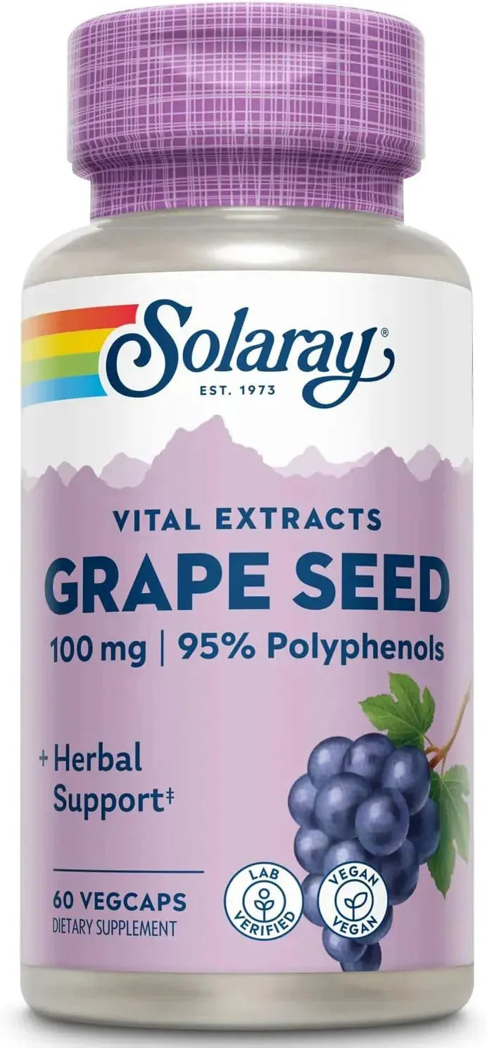 SOLARAY - Solaray Grape Seed Extract 100Mg. Plus Bioflavonoid Complex 60 Capsulas - The Red Vitamin MX - Suplementos Alimenticios - {{ shop.shopifyCountryName }}