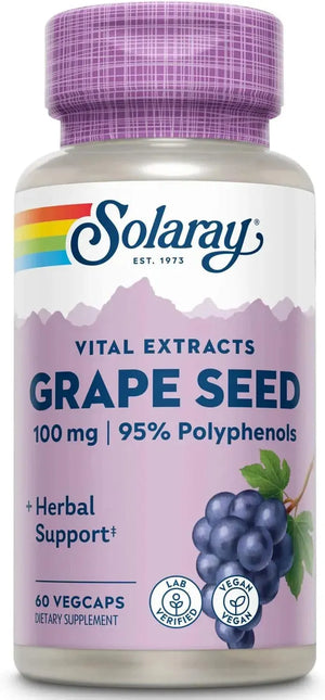 SOLARAY - Solaray Grape Seed Extract 100Mg. Plus Bioflavonoid Complex 60 Capsulas - The Red Vitamin MX - Suplementos Alimenticios - {{ shop.shopifyCountryName }}