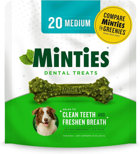 MINTIES - Minties Dental Chews for Dogs Medium Dogs 25-50 lbs 20 Piezas - The Red Vitamin MX - Cuidado Dental Para Perros - {{ shop.shopifyCountryName }}