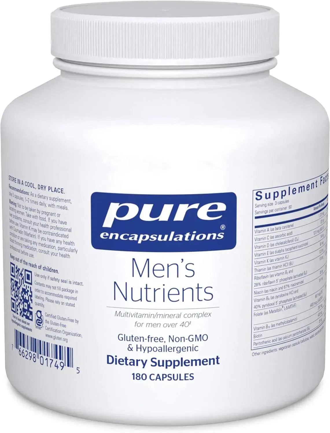 PURE ENCAPSULATIONS - Pure Encapsulations Men's Nutrients 180 Capsulas - The Red Vitamin MX - Suplementos Alimenticios - {{ shop.shopifyCountryName }}