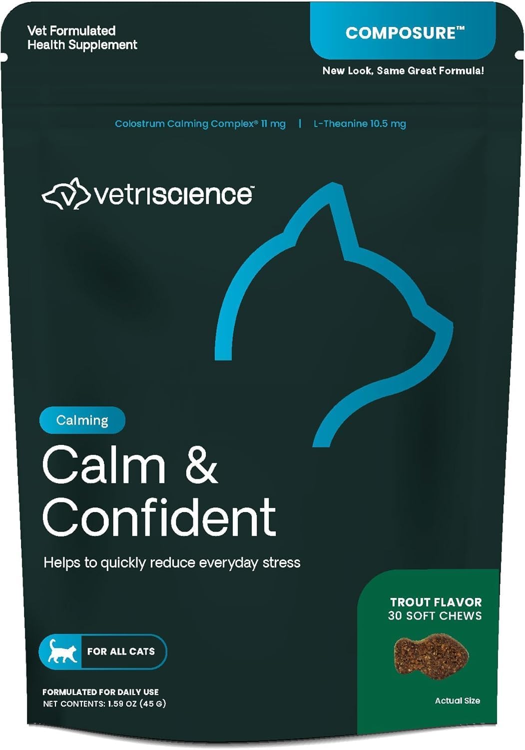 VetriScience Composure Calming Formula for Cats Trout 30 Masticables