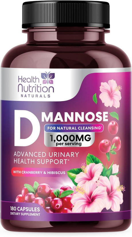 HEALTH NUTRITION NATURALS - Health Nutrition Naturals DMannose with Cranberry Extract 1350Mg. 180 Capsulas - The Red Vitamin MX - Suplementos Alimenticios - {{ shop.shopifyCountryName }}