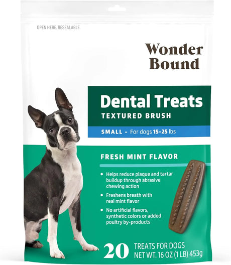 WONDER BOUND - Wonder Bound Dog Dental Treats for Small Dogs 15-25 lbs Fresh Mint Flavor 20 Piezas - The Red Vitamin MX - Cuidado Dental Para Perros - {{ shop.shopifyCountryName }}