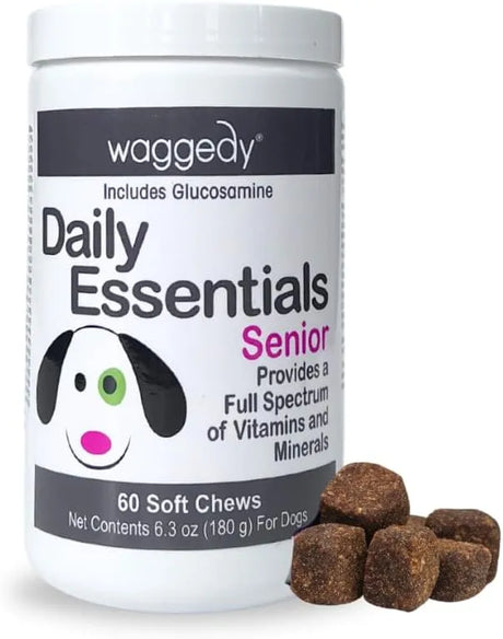 WAGGEDY - waggedy Daily Essentials Senior Soft Chews with Glucosamine 60 Masticables - The Red Vitamin MX - Multivitamínicos Para Perros - {{ shop.shopifyCountryName }}