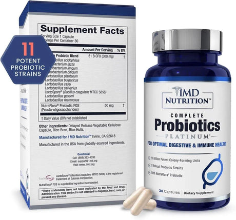 1MD NUTRITION - 1MD Nutrition Complete Probiotics Platinum 30 Capsulas - The Red Vitamin MX - Suplementos Alimenticios - {{ shop.shopifyCountryName }}