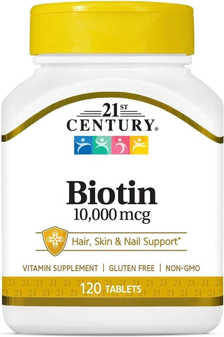 21ST CENTURY - 21st Century Biotin 10,000 mcg 120 Tabletas - The Red Vitamin MX - Suplementos Alimenticios - {{ shop.shopifyCountryName }}