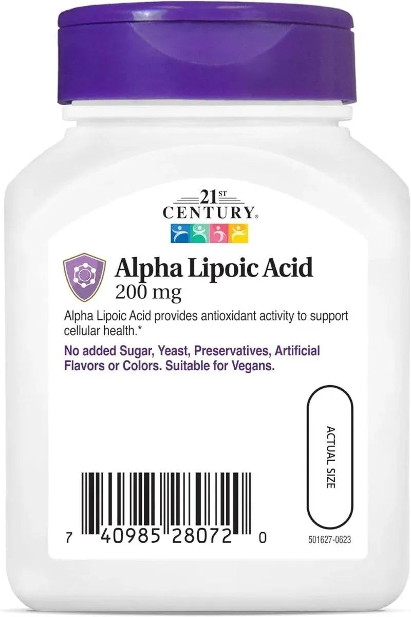 21ST CENTURY - 21st Century Healthcare Alpha Lipoic Acid 200Mg. 60 Capsulas - The Red Vitamin MX - Suplementos Alimenticios - {{ shop.shopifyCountryName }}