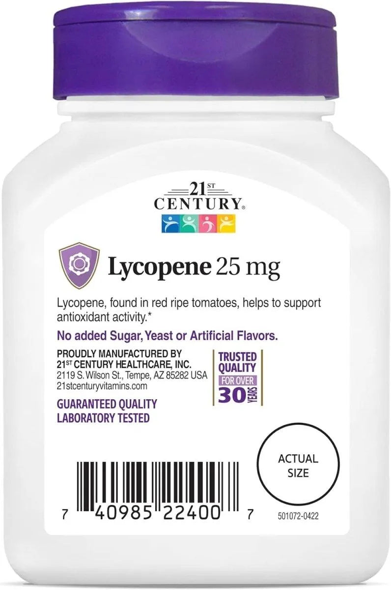 21ST CENTURY - 21st Century Lycopene 25Mg. 60 Tabletas - The Red Vitamin MX - Suplementos Alimenticios - {{ shop.shopifyCountryName }}