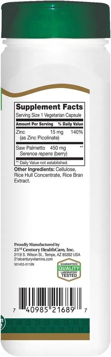 21ST CENTURY - 21st Century Saw Palmetto 450Mg. 200 Capsulas - The Red Vitamin MX - Suplementos Alimenticios - {{ shop.shopifyCountryName }}