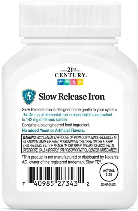 21ST CENTURY - 21st Century Slow Release Iron Tablets 60 Tabletas - The Red Vitamin MX - Suplementos Alimenticios - {{ shop.shopifyCountryName }}