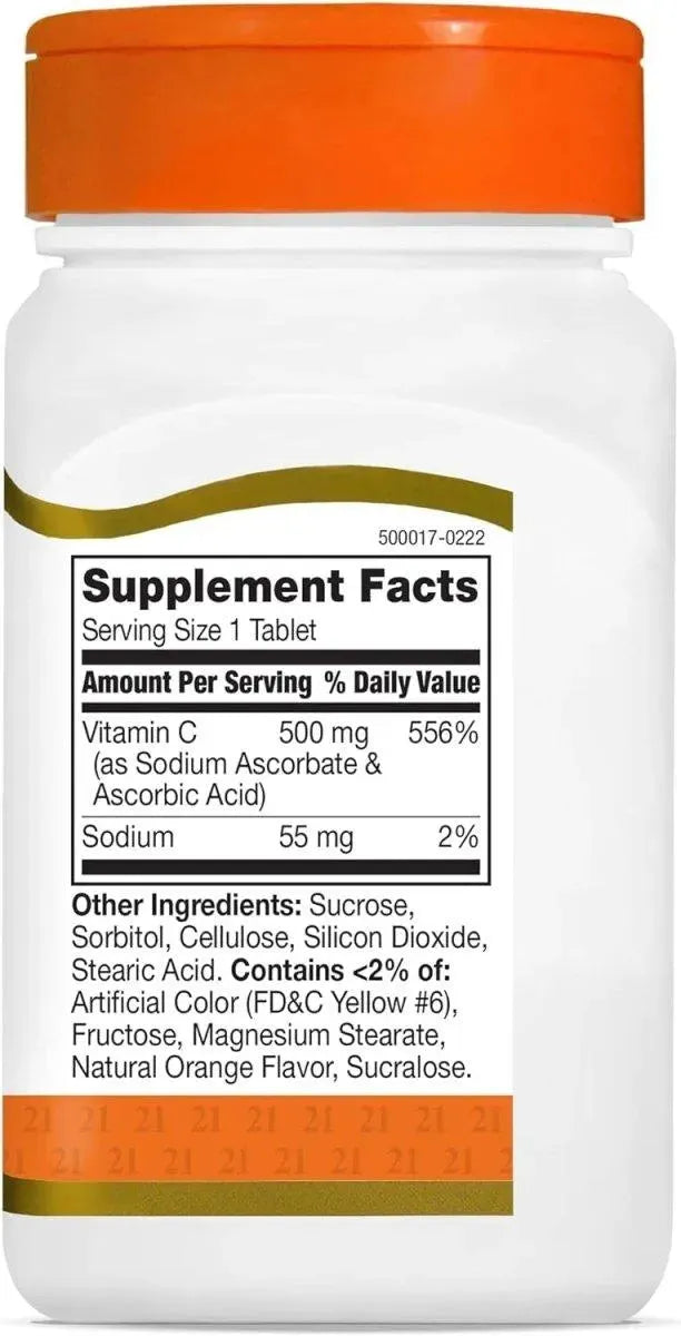 21ST CENTURY - 21st Century Vitamin C 500Mg. Chewable Tablets 110 Tabletas Masticables - The Red Vitamin MX - Suplementos Alimenticios - {{ shop.shopifyCountryName }}