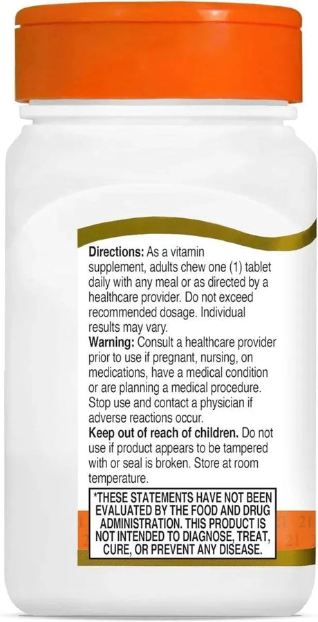 21ST CENTURY - 21st Century Vitamin C 500Mg. Chewable Tablets 110 Tabletas Masticables - The Red Vitamin MX - Suplementos Alimenticios - {{ shop.shopifyCountryName }}