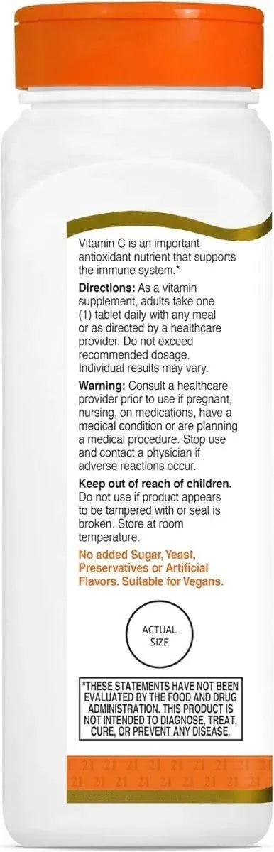 21ST CENTURY - 21st Century Vitamin C 500Mg. Chewable Tablets 250 Tabletas Masticables - The Red Vitamin MX - Suplementos Alimenticios - {{ shop.shopifyCountryName }}