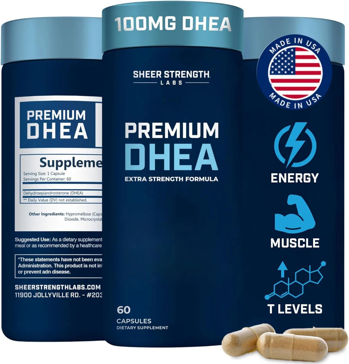 SHEER STRENGTH LABS - Sheer Strength DHEA 100Mg. 60 Capsulas - The Red Vitamin MX - Suplementos Alimenticios - {{ shop.shopifyCountryName }}