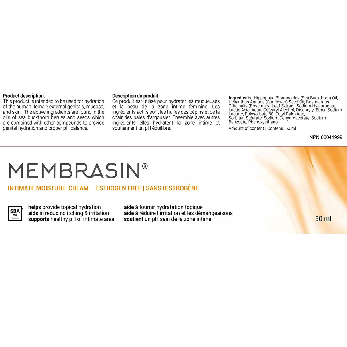 Membrasin Topical Feminine Moisture Vulva Cream for Dryness 50Ml. - The Red Vitamin MX