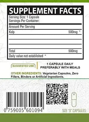 NUTREEVIT - NutreeVit Pure Organic Kelp 500Mg. 100 Capsulas - The Red Vitamin MX - Suplementos Alimenticios - {{ shop.shopifyCountryName }}