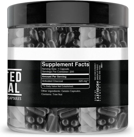 Earthborn Elements Activated Charcoal 200 Capsulas