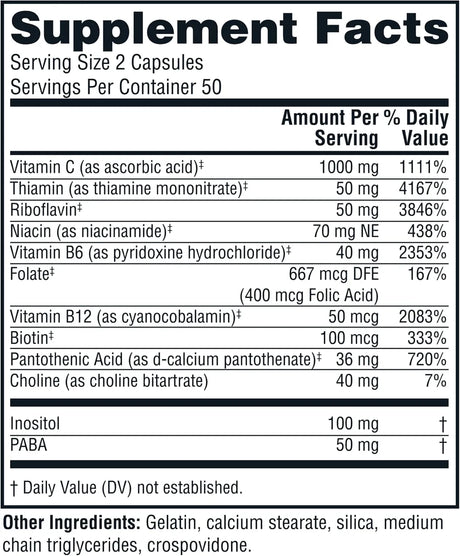 TWINLAB - Twinlab Stress B-Complex 100 Capsulas - The Red Vitamin MX - Suplementos Alimenticios - {{ shop.shopifyCountryName }}