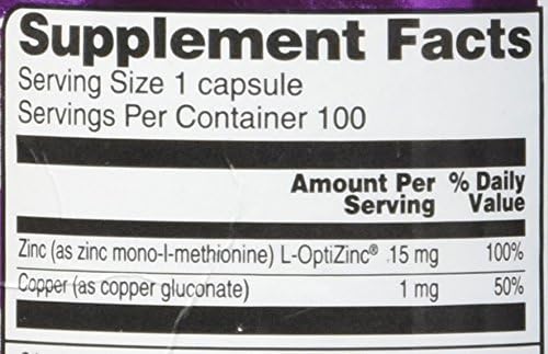 Vitacost Zinc & Copper 100 Capsulas