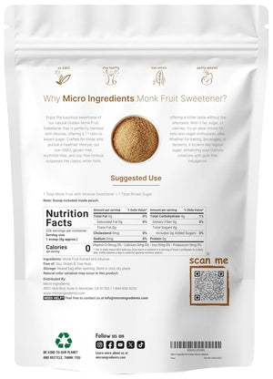 MICRO INGREDIENTS - Micro Ingredients Golden Monk Fruit Sweetener Allulose 907Gr. - The Red Vitamin MX - Suplementos Alimenticios - {{ shop.shopifyCountryName }}