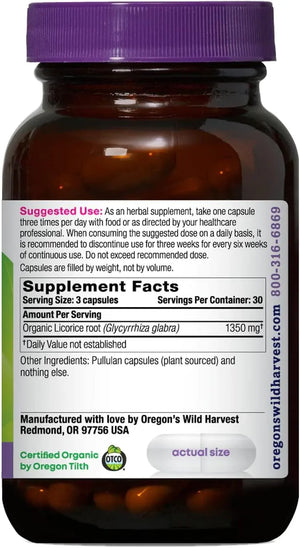 OREGON'S WILD HARVEST - Oregon's Wild Harvest Organic Licorice Root 90 Capsulas - The Red Vitamin MX - Suplementos Alimenticios - {{ shop.shopifyCountryName }}