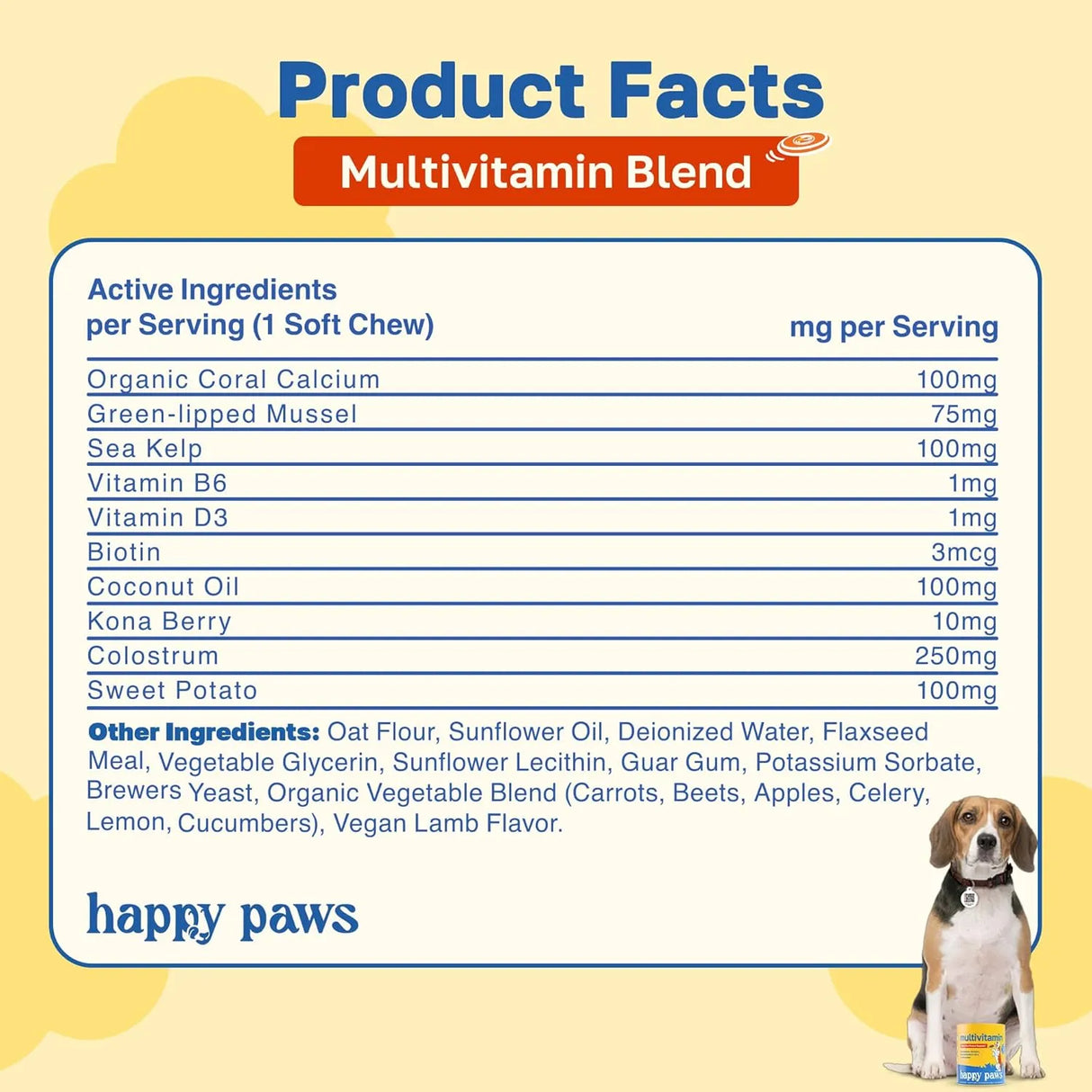 HAPPY PAWS - Happy Paws Multivitamin for Dogs Lamb Flavor 100 Masticables 2 Pack - The Red Vitamin MX - Multivitamínicos Para Perros - {{ shop.shopifyCountryName }}