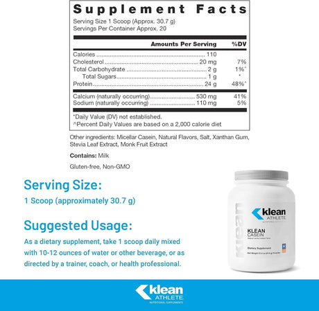 KLEAN ATHLETE - Klean ATHLETE Klean Casein Protein Natural Vanilla Custard 614Gr. - The Red Vitamin MX - Suplementos Alimenticios - {{ shop.shopifyCountryName }}