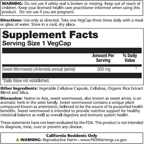 SOLARAY - Solaray Sweet Wormwood 300Mg. 100 Capsulas - The Red Vitamin MX - Suplementos Alimenticios - {{ shop.shopifyCountryName }}