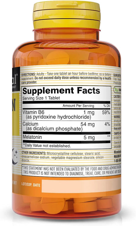 MASON NATURAL - MASON NATURAL Melatonin 5Mg. 60 Tabletas 2 Pack - The Red Vitamin MX - Suplementos Alimenticios - {{ shop.shopifyCountryName }}