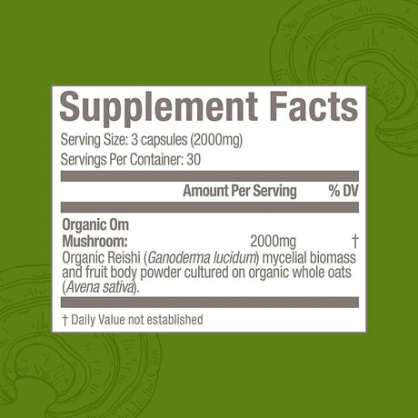 OM - OM MUSHROOM SUPERFOOD Reishi Mushroom 90 Capsulas - The Red Vitamin MX - Suplementos Alimenticios - {{ shop.shopifyCountryName }}